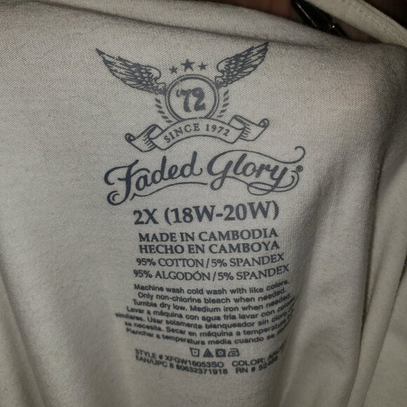 Faded Glory White Tank Top 2X - Picture 4 of 4